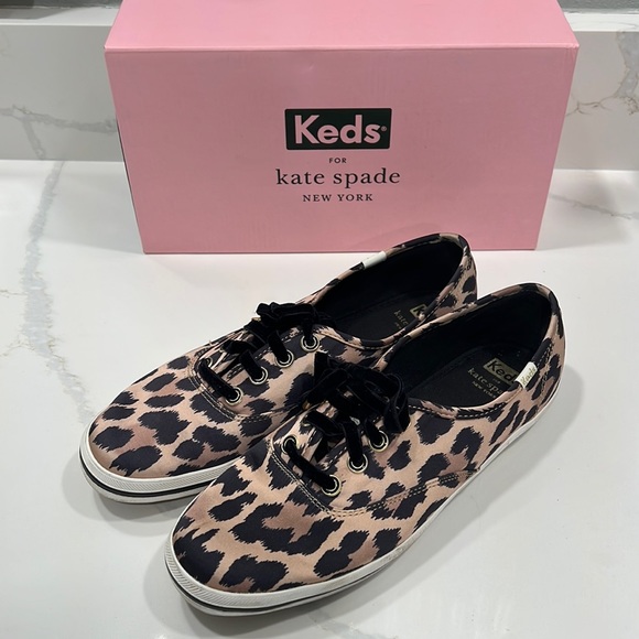 Keds / x kate spade new york champion leopard satin sneaker /9.5 - Picture 1 of 5
